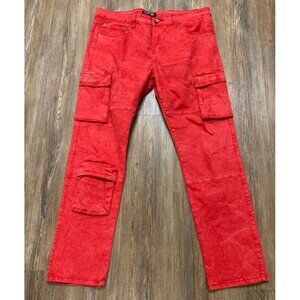 Platform Red Cargo Jeans - Men's Size 40x32 - Cotton Blend